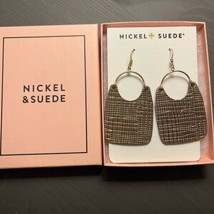 NIB Nickel & Suede Mocha Trellis Charlies.